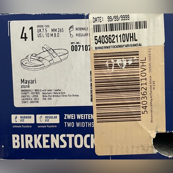 Birkenstock Women’s Size 41 US 10 Mayari Stone Leather Slip On Sandals - Picture 5 of 6